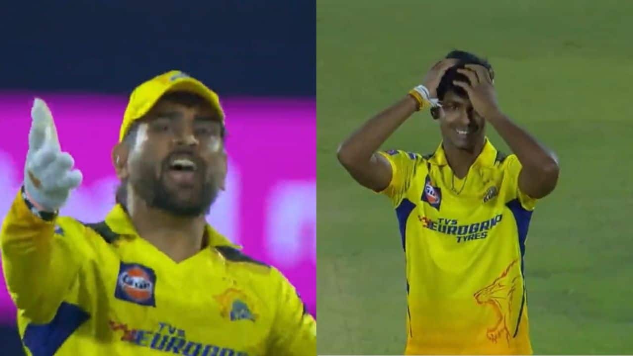 MS Dhoni Loses His Cool At Matheesha Pathirana After CSK Pacer Stops His Direct Hit - WATCH